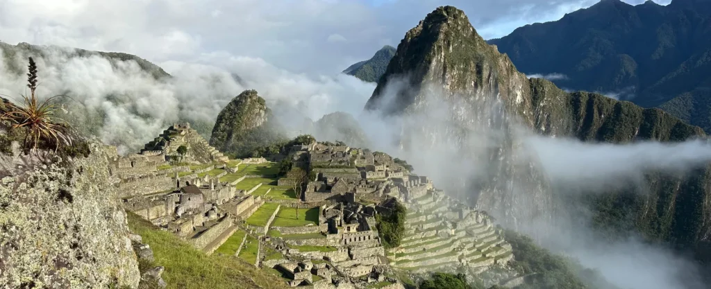 Machu Picchu Peru Inca citadel terraces and Andes mountains