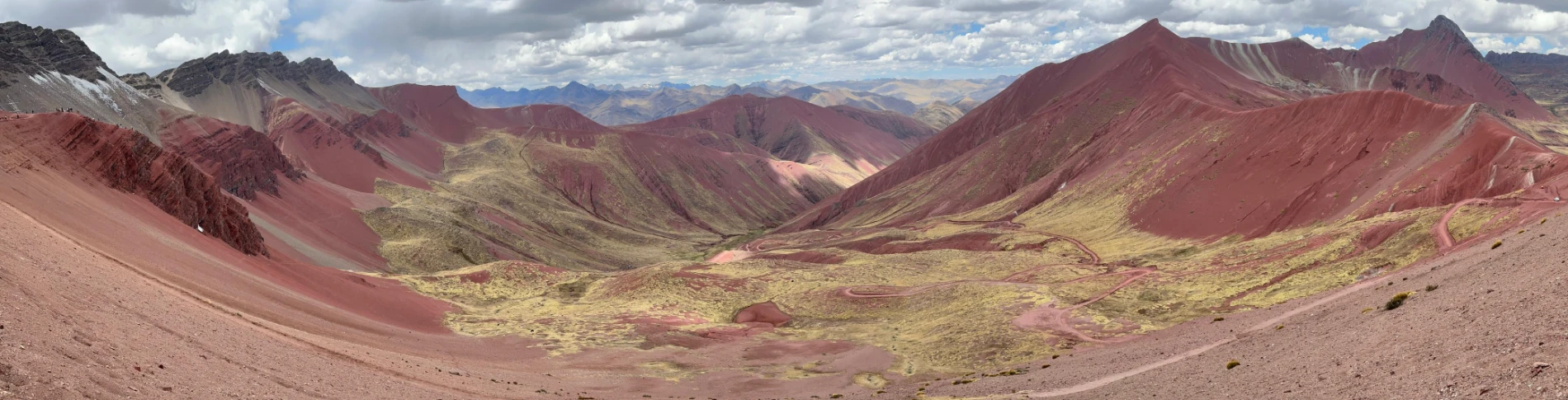 Red Valley Peru red mineral mountains near Rainbow Mountain Andes