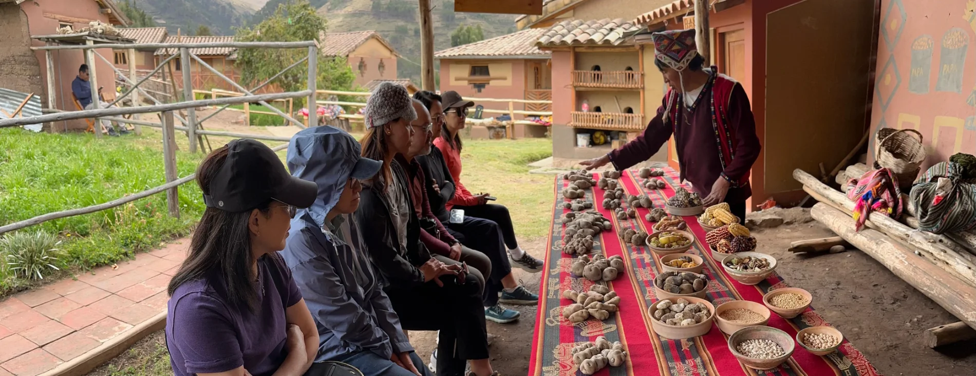 Amaru community Peru agriculture and Pachamanca cooking in Sacred Valley